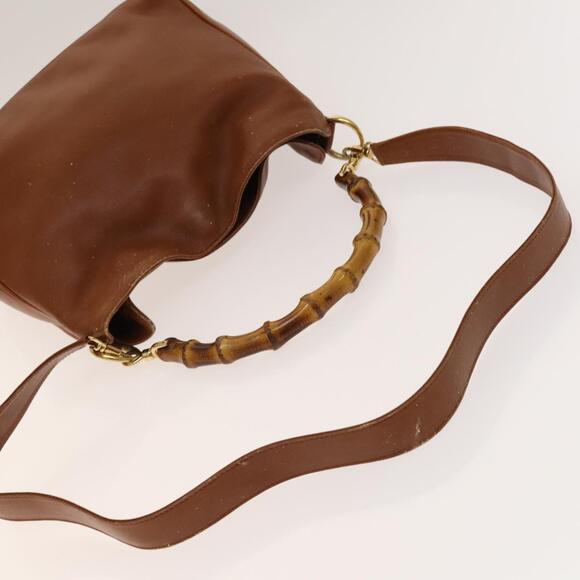 GUCCI Bamboo Hand Bag Leather Brown Gold 001 2113 001 2113 - Picture 7 of 12